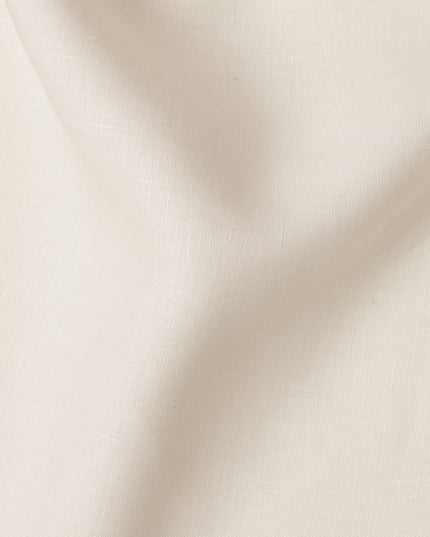 قماش كتان نقي فاخر بلون أبيض عاجي، مصبوغ بخيوط عالية الجودة، 60 ليا، عرض 150 سم، صنع في الهند - D23103