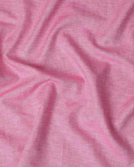 Bright Pink Solid Premium Pure Linen Yarn Dyed Fabric 60 Lea Quality, 150 Cms Width, Made in India-D23104