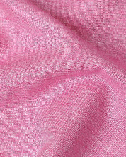 Bright Pink Solid Premium Pure Linen Yarn Dyed Fabric 60 Lea Quality, 150 Cms Width, Made in India-D23104