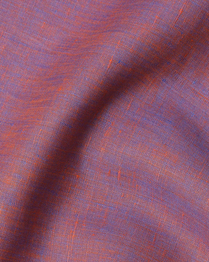 Violet Orange Cross-Dyed Solid Premium Pure Linen Yarn Dyed Fabric 60 Lea Quality, 150 Cms Width, Made in India-D23105