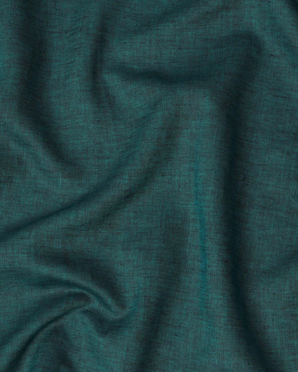 Teal Green Solid Premium Pure Linen Yarn Dyed Fabric 60 Lea Quality, 150 Cms Width, Made in India-D23107