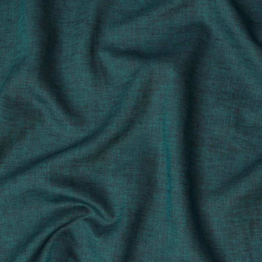 Teal Green Solid Premium Pure Linen Yarn Dyed Fabric 60 Lea Quality, 150 Cms Width, Made in India-D23107