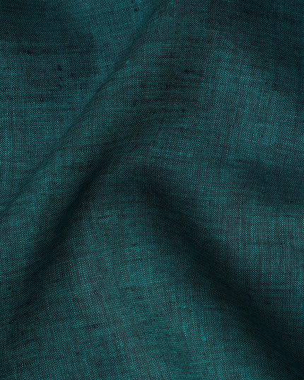 Teal Green Solid Premium Pure Linen Yarn Dyed Fabric 60 Lea Quality, 150 Cms Width, Made in India-D23107