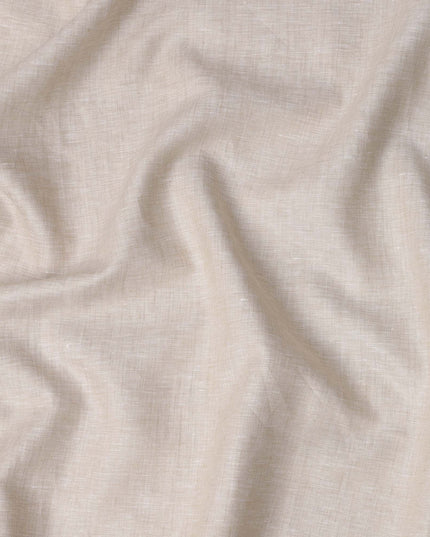 Sand Beige Solid Premium Pure Linen Yarn Dyed Fabric 60 Lea Quality, 150 Cms Width, Made in India-D23108