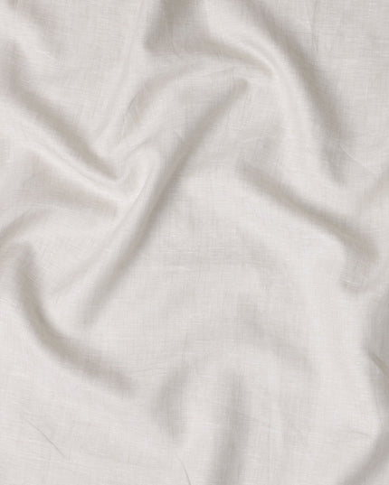 Natural White Solid Premium Pure Linen Yarn Dyed Fabric 60 Lea Quality, 150 Cms Width, Made in India-D23109