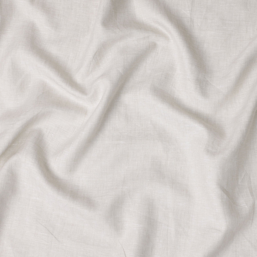Natural White Solid Premium Pure Linen Yarn Dyed Fabric 60 Lea Quality, 150 Cms Width, Made in India-D23109