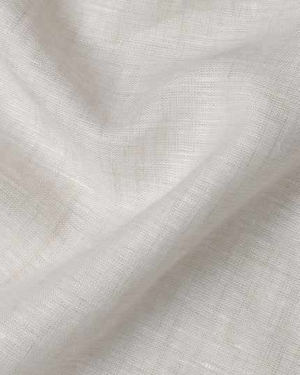 Natural White Solid Premium Pure Linen Yarn Dyed Fabric 60 Lea Quality, 150 Cms Width, Made in India-D23109