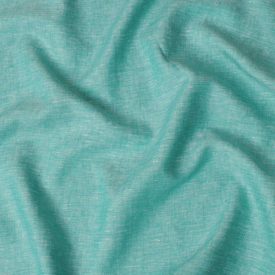 Aqua Blue Solid Premium Pure Linen Yarn Dyed Fabric 60 Lea Quality, 150 Cms Width, Made in India-D23110