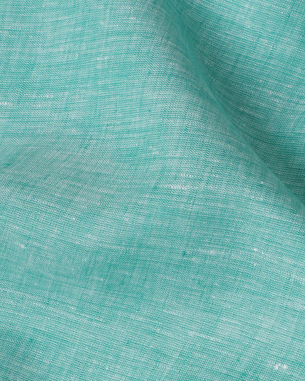 Aqua Blue Solid Premium Pure Linen Yarn Dyed Fabric 60 Lea Quality, 150 Cms Width, Made in India-D23110