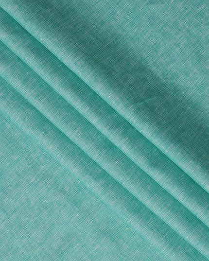Aqua Blue Solid Premium Pure Linen Yarn Dyed Fabric 60 Lea Quality, 150 Cms Width, Made in India-D23110