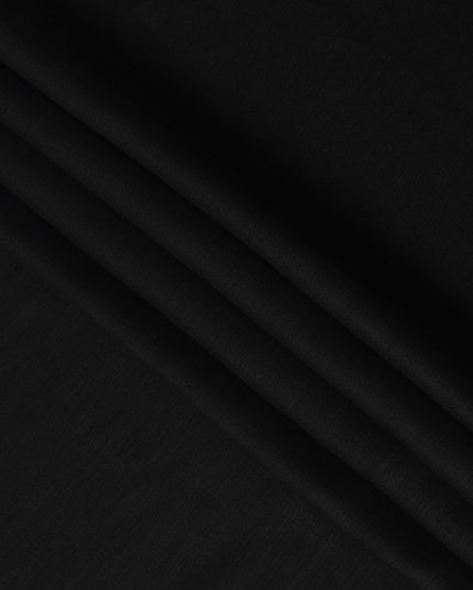 Jet Black Solid Premium Pure Linen Yarn Dyed Fabric 60 Lea Quality, 150 Cms Width, Made in India-D23113