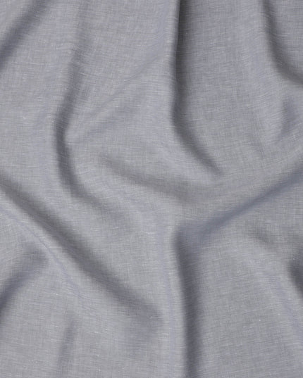 Steel Grey Solid Premium Pure Linen Yarn Dyed Fabric 60 Lea Quality, 150 Cms Width, Made in India-D23114