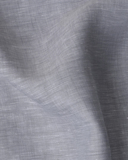 Steel Grey Solid Premium Pure Linen Yarn Dyed Fabric 60 Lea Quality, 150 Cms Width, Made in India-D23114