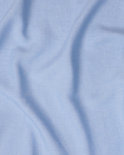 Sky Blue Solid Premium Pure Linen Yarn Dyed Fabric 60 Lea Quality, 150 Cms Width, Made in India-D23116