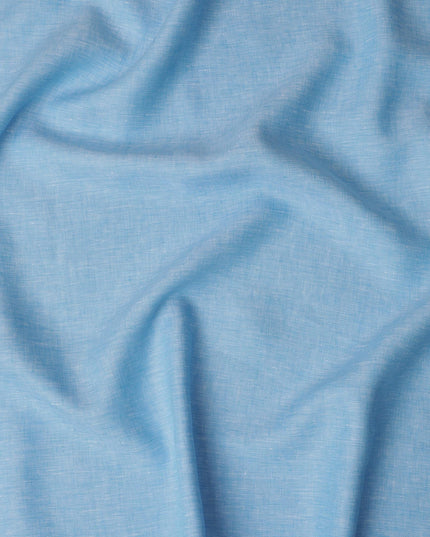 قماش كتان نقي فاخر بلون أزرق ثلجي، مصبوغ بخيوط عالية الجودة، 60 ليا، عرض 150 سم، صنع في الهند - D23117