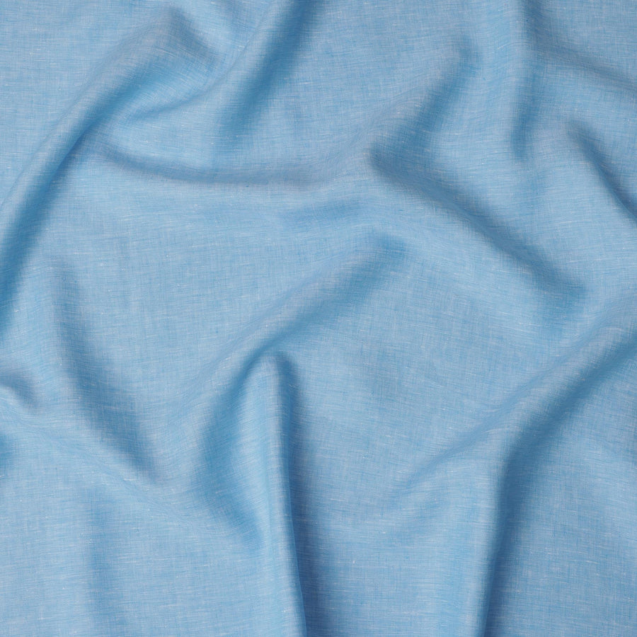قماش كتان نقي فاخر بلون أزرق ثلجي، مصبوغ بخيوط عالية الجودة، 60 ليا، عرض 150 سم، صنع في الهند - D23117