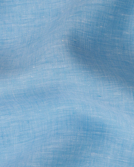 قماش كتان نقي فاخر بلون أزرق ثلجي، مصبوغ بخيوط عالية الجودة، 60 ليا، عرض 150 سم، صنع في الهند - D23117