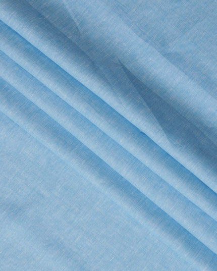 قماش كتان نقي فاخر بلون أزرق ثلجي، مصبوغ بخيوط عالية الجودة، 60 ليا، عرض 150 سم، صنع في الهند - D23117