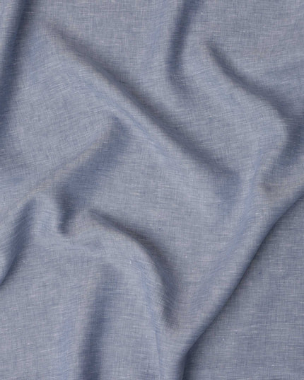Dusty Blue Solid Premium Pure Linen Yarn Dyed Fabric 60 Lea Quality, 150 Cms Width, Made in India-D23118