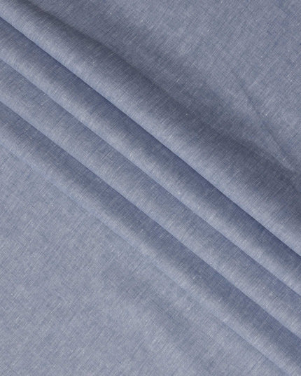 Dusty Blue Solid Premium Pure Linen Yarn Dyed Fabric 60 Lea Quality, 150 Cms Width, Made in India-D23118