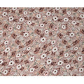 Dusty Brown Floral Printed Synthetic Modal Satin Fabric with Botanical Motifs, 110 Cms Width, Made in India-D23121