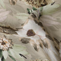 Beige Green Botanical Floral Printed Synthetic Modal Satin Fabric, 110 Cms Width, Made in India-D23127