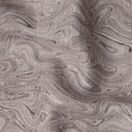 Taupe Marble Swirl Print Blended Linen Fabric, Organic Fluid Pattern with Grey and Black Veining, 140 Cms Width, Made in India-D23233