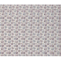 Ivory Multitone Checkered Print Blended Linen Fabric, Overlapping Geometric Box Design in Mauve and Grey, 140 Cms Width, Made in India-D23234