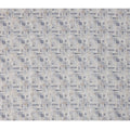 Cool Grey Abstract Grid Print Blended Linen Fabric, Layered Geometric Pattern in Navy and Beige Accents, 140 Cms Width, Made in India-D23235