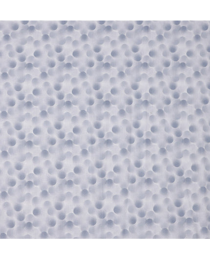 Powder Blue Polka Dot Print Blended Linen Fabric, Soft Gradient Circular Design in Tonal Blue Shades, 140 Cms Width, Made in India-D23236