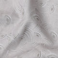 Pearl Grey Jacquard Eye Motif Blended Linen Fabric, Textured Woven Abstract Pattern with Subtle Sheen, 140 Cms Width, Made in India-D23244