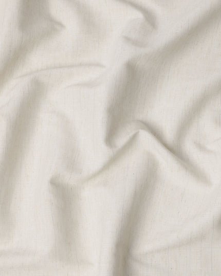 Ivory Solid Plain Blended Linen Fabric, Subtle Natural Slub Texture with Matte Finish, 140 Cms Width, Made in India-D23248