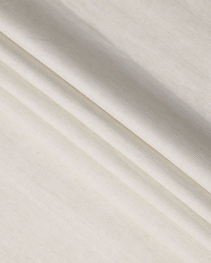 Ivory Solid Plain Blended Linen Fabric, Subtle Natural Slub Texture with Matte Finish, 140 Cms Width, Made in India-D23248