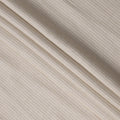 قماش كتان مخلوط بخطوط عمودية باللونين البيج والأبيض، منسوج بدقة بنمط خطوط رفيعة مع نسيج طبيعي، عرض 140 سم، صنع في الهند - D23249