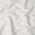 Pearl White Self-Textured Vertical Stripe Blended Linen Fabric, Subtle Diamond Weave and Slub Detailing, 140 Cms Width, Made in India-D23251