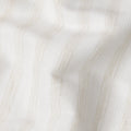 Pearl White Self-Textured Vertical Stripe Blended Linen Fabric, Subtle Diamond Weave and Slub Detailing, 140 Cms Width, Made in India-D23251