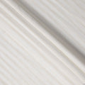 Pearl White Self-Textured Vertical Stripe Blended Linen Fabric, Subtle Diamond Weave and Slub Detailing, 140 Cms Width, Made in India-D23251