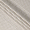 Beige and White Geometric Grid Woven Blended Linen Fabric, Contemporary Textured Square Pattern, 140 Cms Width, Made in India-D23252