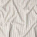 Ivory and Beige Vertical Striped Woven Blended Linen Fabric, Subtle Sheer Texture, 140 Cms Width, Made in India-D23255