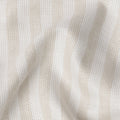 Ivory and Beige Vertical Striped Woven Blended Linen Fabric, Subtle Sheer Texture, 140 Cms Width, Made in India-D23255