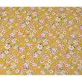 قماش كريب حريري مطبوع عليه زهور باللون الأصفر الخردلي بتصميم حديقة باستيل، عرض 110 سم، صنع في الهند - D23344
