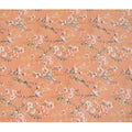 Peach Base Pastel Floral Print Silk Crepe Fabric with Soft Watercolor Blossoms, Smooth Drape, 110 cms Width, Made in India-D23353