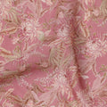 Dusty Rose Floral Printed Viscose Crepe Fabric with Leaf Motifs, Width 110 cm, Made in India-D23395 Regal Fabrics