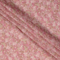 Dusty Rose Floral Printed Viscose Crepe Fabric with Leaf Motifs, Width 110 cm, Made in India-D23395 Regal Fabrics