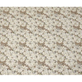Taupe Brown Oversized Ivory Floral Printed Viscose Crepe Fabric with Soft Leaf Detailing, Width 110 cm, Made in India-D23400