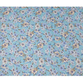 Sky Blue Bold Blue and White Floral Printed Viscose Crepe Fabric with Leafy Detailing, Width 110 cm, Made in India-D23403