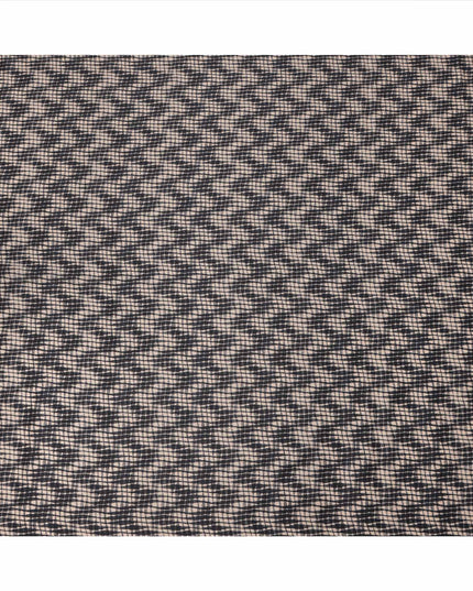 Beige and Black Abstract Checked Printed Cotton Lawn Fabric, 110 Cms Width, Made in India-D23537 - Regal Fabrics