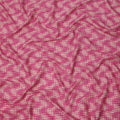 Magenta and Beige Abstract Checked Printed Cotton Lawn Fabric, 110 Cms Width, Made in India-D23538 - Regal Fabrics