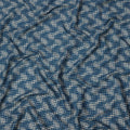 Navy Blue and Beige Abstract Checked Printed Cotton Lawn Fabric, 110 Cms Width, Made in India-D23539 - Regal Fabrics