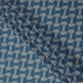 Navy Blue and Beige Abstract Checked Printed Cotton Lawn Fabric, 110 Cms Width, Made in India-D23539 - Regal Fabrics